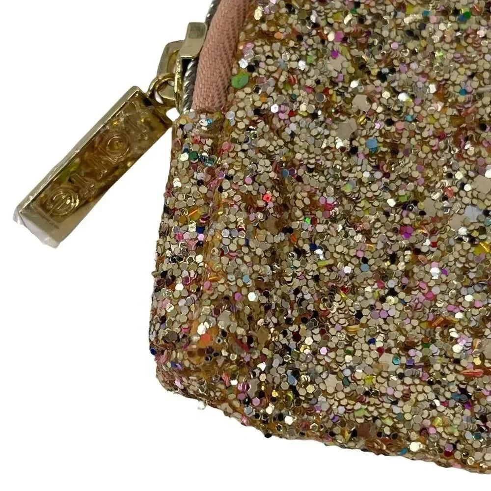 Tarte Cosmetic Bag Glitter Dome Confetti Glitter Makeup Bag Glam Zip Closure Bag